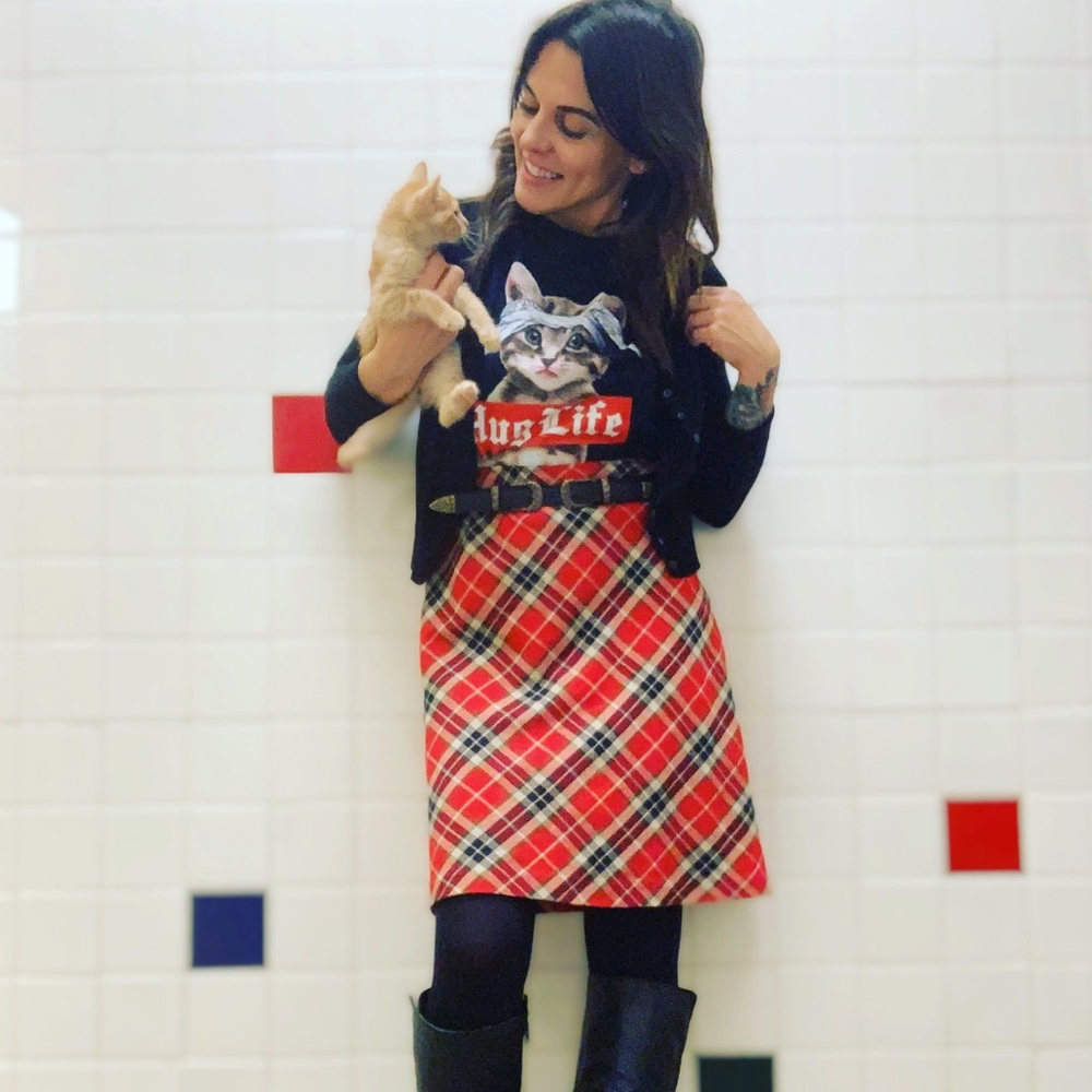 Vintage 90s Crossing Pointe Plaid Skirt size 6